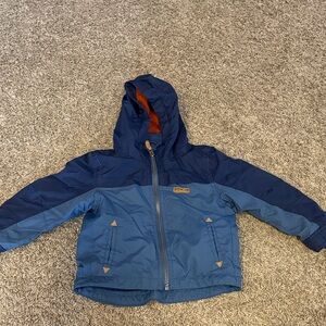 Carter's Two-Tone Blue Hooded Rain Jacket with Orange Lining